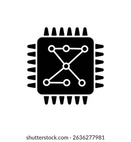 Triangle Nodes Connected Inside Computer Chip Circuit