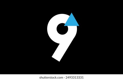 Dreieckszahl Logo Blau Weiß Einfach Modern