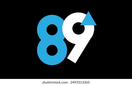 Triangle Number Logo Blue White Simple Modern