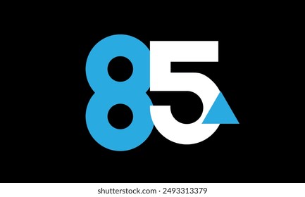 Triangle Number Logo Blue White Simple Modern
