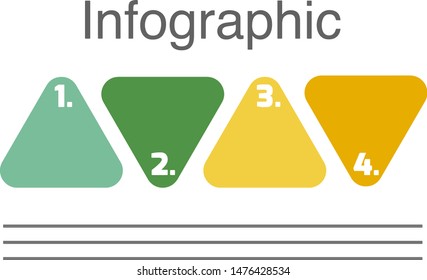 Triangle with numbers Presentation business infographic template with 4 options. Vector illustration.