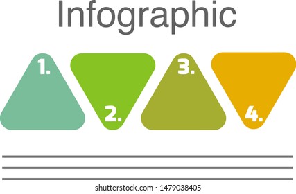 Triangle with numbers Presentation business infographic template with 4 options. Vector illustration.