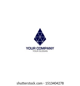 Triangle Obsidian Logo Design Vector
