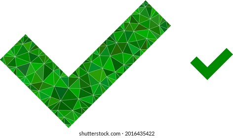 Triangle Okay polygonal icon illustration. Okay lowpoly icon is filled with triangles. Flat filled abstract mesh symbol based on Okay icon.