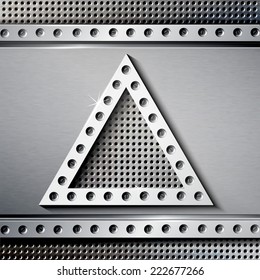 Triangle on a metal background