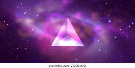 Triangle on space background. Mystical Symbol vector illustration