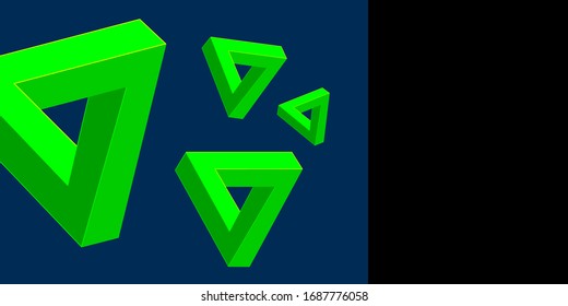 triangle optical illusion graphic in vector quality