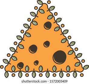 Triangle Orange Cheese & Ornament vector