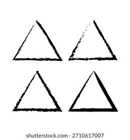 Symbol für Dreieckskontur. Handgezeichneter Rahmen. Vektorrahmen-Set. Grobe Skizzenform