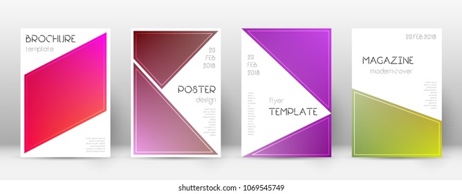Triangle overwhelming template for Brochure, Annual Report, Magazine, Poster, Corporate Presentation, Portfolio, Flyer. Bewitching gradient cover page.