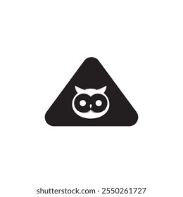 triangle owl logo design icon
