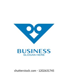Triangle owl logo vector graphic design.
