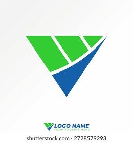 Dreieck und Teil des Balkendiagramms Visualisierung Geschäftsbericht erhöhen Logo Design Grafikkonzept kreativ Premium Vektor Stock Bild Top verkaufen