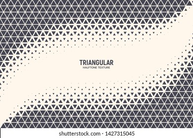 Triangle Particles Halftone Vector Abstract Geometric Technology Oscillation Wave Isolated on Light Background. Half Tone Triangular Retro Simple Pattern. Minimal 80s Style Dynamic Tech Wallpaper