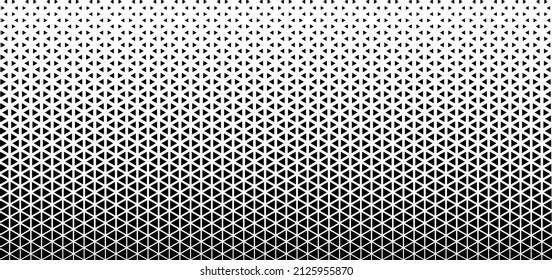 Triangle particles horizontal seamless pattern background. Vector illustration for business or technology presentation, banner, cover, social media, poster. Copy space for your text.