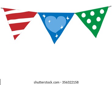 Triangle party flags