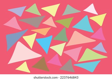 triangle with pastel color vector with pink background