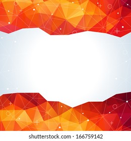 Triangle pattern background. Vector illustration with space for text. Light orange abstract polygonal backdrop.