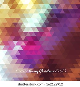 Triangle pattern background. Vintage Christmas card. Retro vintage card. Hipster background with geometric shapes.