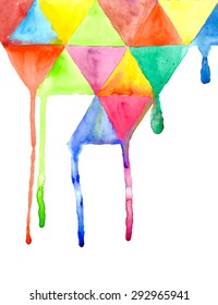 Triangle pattern background, triangle watercolor background, Vector