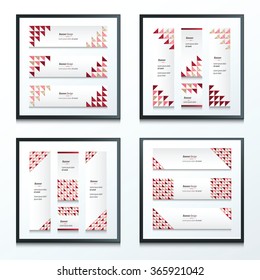 Triangle pattern  banner   Brown, Pink, Red Styles set