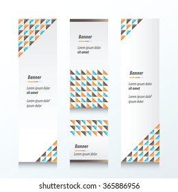 Triangle pattern  banner  Orange, blue, brown Styles