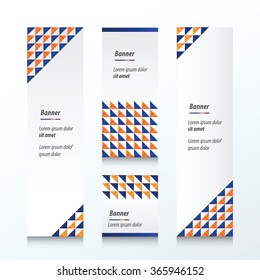 Triangle pattern  banner orange and blue Styles