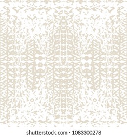 Triangle pattern. Beige white geometry background. Tracery hister texture. Geometric graphic design. Hand drawn shibori print. Monochrome minimal triangle seamless pattern. Wrapping print.