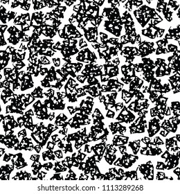 Triangle pattern. Black and white geometric seamless texture. Flat vector design print. Mimimal graphic repeating tile. Watercolor geometry background. Modern abstract linear ornament. 