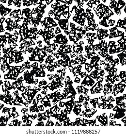 Triangle pattern. Black and white geometric seamless texture. Hipster fashion design print. Trendy graphic repeating print. Simple geometry background. Stylish abstract linear ornament