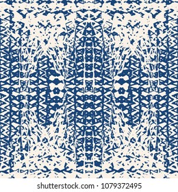 Triangle pattern. Black and white geometry background. Tracery hister texture. Geometric graphic design. Hand drawn shibori print. Monochrome minimal triangle seamless pattern. Wrapping print.