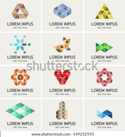 Triangle pattern. Business icons such as logo