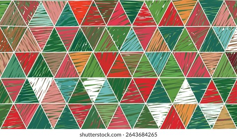 Patrón de triángulo con Colores de Navidades y diseño geométrico Festiva Elementos de decoración de fondo festivo