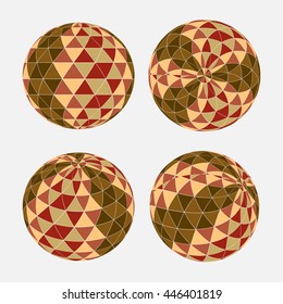 Triangle pattern in circle shape. Vector background. Geometric abstract texture