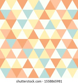 Triangle Pattern with colorful pattern, Seamless Triangle pattern and abstract background with pastel warm color orange yellow white blue