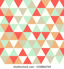 Triangle Pattern with colorful pattern, Seamless Triangle Pattern and background with orange, green brown white color