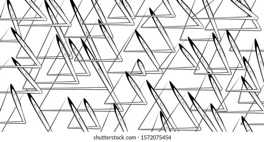 Triangle pattern creative random black geometric background, empty blank nobody template vector wallpaper concept