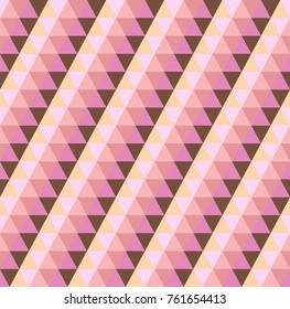 Triangle pattern. Geometric abstract texture background. Pink, brown and candy pastel color. Vector illustration
