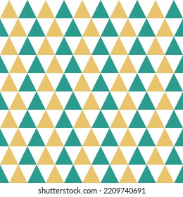 Triangle Pattern With Green And Yellow Color On White Background.