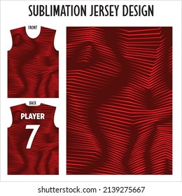 Triangle pattern. Jersey design for sublimation. Fabric. Textile. Red jersey mockup. Template for print