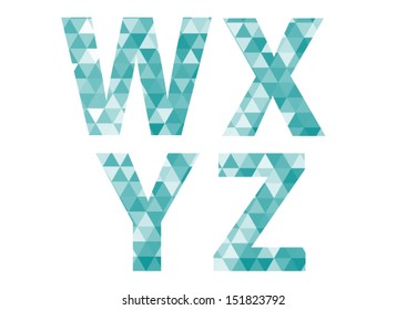 Triangle pattern letters- W X Y Z