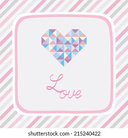 Triangle pattern love card for decoration.