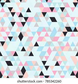 Triangle Pattern Triangle Seamless Background with Triangle Shapes of Different colors.  Textile, Fabric, Paper, Wallpaper Print Template Magazine, Leaflet, Booklet. Template for Your Design