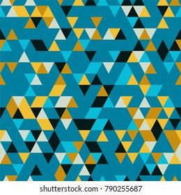 Triangle Pattern Triangle Seamless Background with Triangle Shapes of Different colors.  Textile, Fabric, Paper, Wallpaper Print Template Magazine, Leaflet, Booklet. Template for Your Design