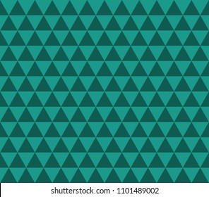 Triangle pattern. Trendy beauty simple many seamless image, illustration. Creative, luxury gradient color style. Print label, banner, book, cover, card, website, wrapper, 3D. Dark green, jungle green.