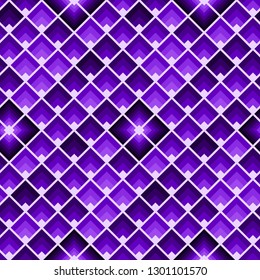 Triangle pattern in ultraviolet color. Geometric seamless texture in shades of purple colour.