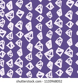 Triangle pattern. Ultraviolet geometric seamless texture. Flat vector design print. Mimimal graphic repeating tile. Diamond background. Modern abstract linear ornament. 