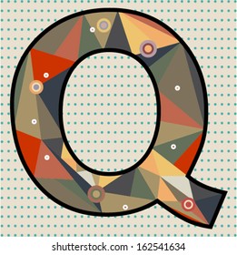 triangle patterned ABC, ornamental letter Q