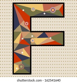 ABC con estampado triangular, letra ornamental F