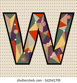 triangle patterned ABC, ornamental letter W